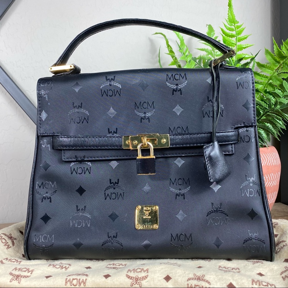 SOLD MCM Vintage Visetos Kelly Top Handle Handbag - Picture 3 of 16